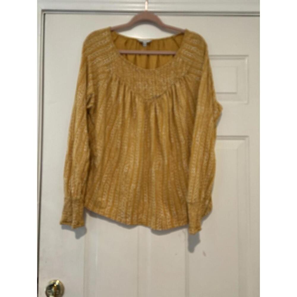 Womens sz XL gold/yellow long sleeve Lucky Brand top #333